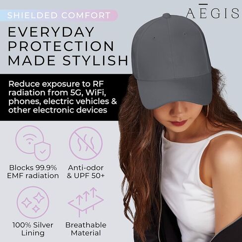 Aegis Apparel Faraday Hat ، وبطانة الفضة كتل 99 ٪ من Wi FI ، Bluetooth ، أبراج الخلايا E M F الحماية in Kuwait