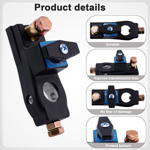 Smart Car Battery Disconnect Switch, Universal Heavy Duty Battery Shut Off Power Cut Off Switch with 2 Spacers 12V/24V/48V Quick Disconnect Power Kill Isolator for Cars RV Trucks Boats in Saudi Arabia