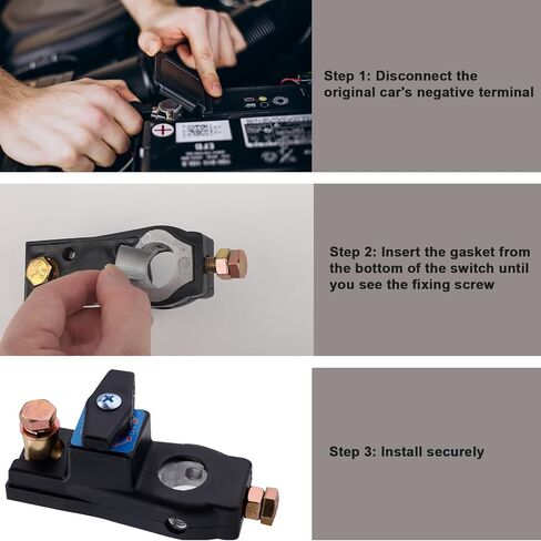 Smart Car Battery Disconnect Switch, Universal Heavy Duty Battery Shut Off Power Cut Off Switch with 2 Spacers 12V/24V/48V Quick Disconnect Power Kill Isolator for Cars RV Trucks Boats in Saudi Arabia
