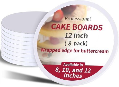 2 Pcs 12 Inch Cake Boards Sturdy 1/2 Inch Cake Drum,White 12 Inch Cake Boards,Food Grade Cake Rounds 1/2" Thick Cardboard,Disposable Cake Plates,12 Inch Cake Board (2, 12inch) in Saudi Arabia