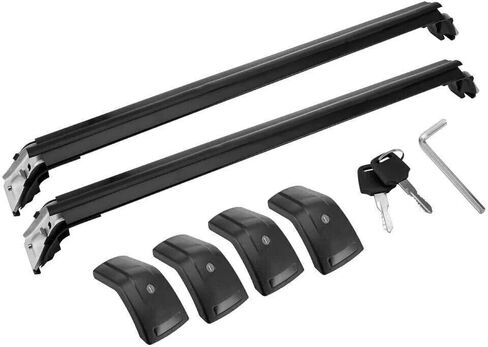 2pcs سقف الألومنيوم سكة الحديد العارضة القضبان الصليب يناسب مازدا CX90 CX-90 2023 2024 2025 ROOFTOP LUGGAGE BARS CARLIRATE (Black) in Saudi Arabia