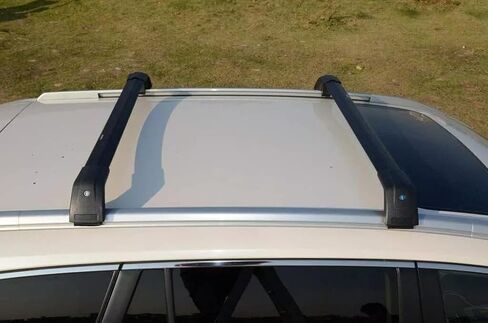 2pcs سقف الألومنيوم سكة الحديد العارضة القضبان الصليب يناسب مازدا CX90 CX-90 2023 2024 2025 ROOFTOP LUGGAGE BARS CARLIRATE (Black) in Saudi Arabia