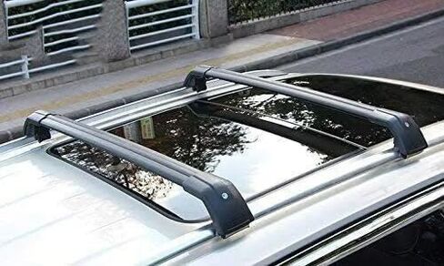 2pcs سقف الألومنيوم سكة الحديد العارضة القضبان الصليب يناسب مازدا CX90 CX-90 2023 2024 2025 ROOFTOP LUGGAGE BARS CARLIRATE (Black) in Saudi Arabia