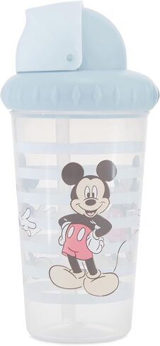 Toddler Sippy Cups for Boys and Girls | 10 Ounce Disney Sippy Cup Pack of Two with Straw and Lid | Durable Blue Leak Proof Travel Water Bottle for Toddlers in Saudi Arabia