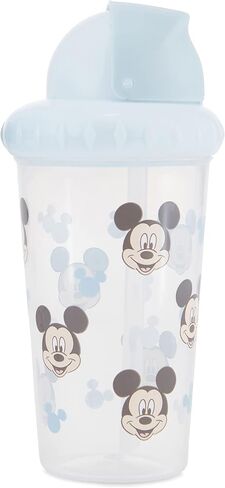 Toddler Sippy Cups for Boys and Girls | 10 Ounce Disney Sippy Cup Pack of Two with Straw and Lid | Durable Blue Leak Proof Travel Water Bottle for Toddlers in Saudi Arabia