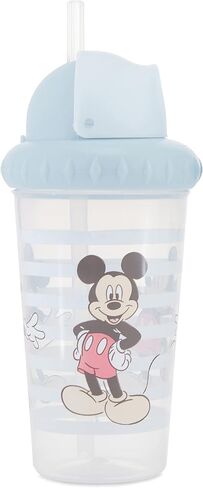 Toddler Sippy Cups for Boys and Girls | 10 Ounce Disney Sippy Cup Pack of Two with Straw and Lid | Durable Blue Leak Proof Travel Water Bottle for Toddlers in Saudi Arabia
