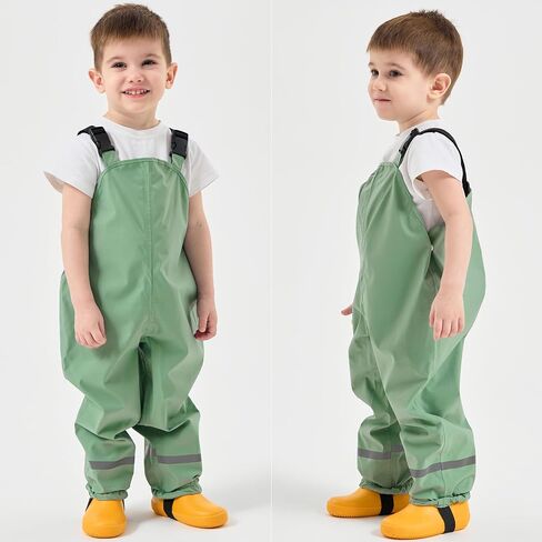 Fewlby Kids Rain Bib Pants, Toddlers Waterproof Suspender Dirty Proof Rain Wear in Saudi Arabia