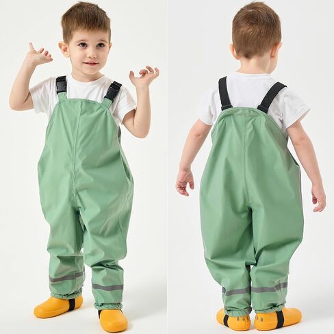 Fewlby Kids Rain Bib Pants, Toddlers Waterproof Suspender Dirty Proof Rain Wear in Saudi Arabia