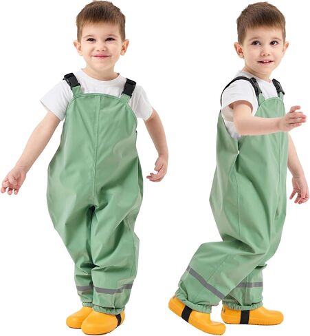 Fewlby Kids Rain Bib Pants, Toddlers Waterproof Suspender Dirty Proof Rain Wear in Saudi Arabia