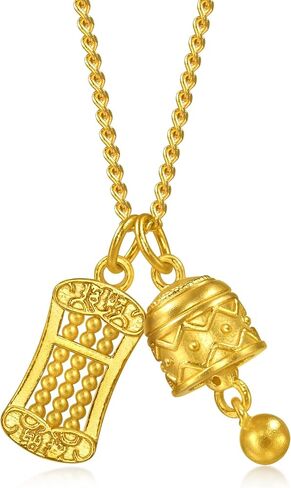 Sang Sang Sang 999.9 24K Gold Gold Groming Pareing Peace Bell & Abacus charms Necklace for Women 47cm 95895n price-by-eight 5.98g Gold in Saudi Arabia