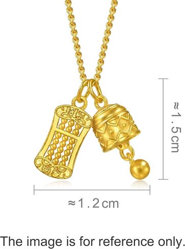 Sang Sang Sang 999.9 24K Gold Gold Groming Pareing Peace Bell & Abacus charms Necklace for Women 47cm 95895n price-by-eight 5.98g Gold in Saudi Arabia