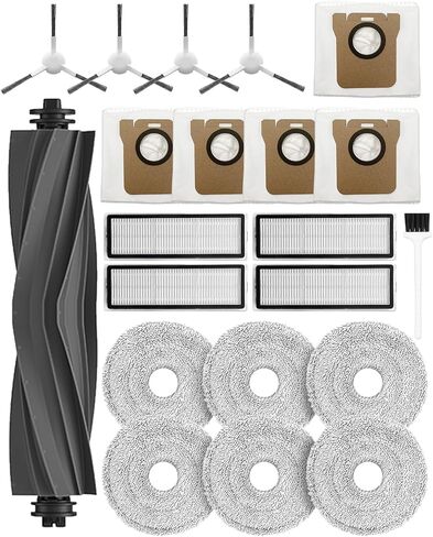 29 PCS جزء بديل لـ Dreame X30 Ultra/L10 Pro Ultra Heat/Mova E30 Ultra Vacuum Electy ، 2 فرشاة رئيسية ، 8 منصات ممسحة ، 6 أكياس من غبار الكربون المنشط ، 4 مرشحات كربون منشط ، 6 فرش جانبية جانبية in Kuwait