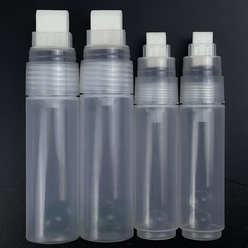 Refillable Paint Markers 2 Pcs/Pack 2mm Fine Tips - Clear Watercolor Brush Pens for Acrylic Permanent Paint Empty Markers for Watercolor Painting, Doodling, and DIY Art in Kuwait