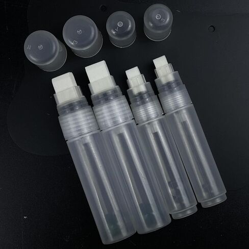 Refillable Paint Markers 2 Pcs/Pack 2mm Fine Tips - Clear Watercolor Brush Pens for Acrylic Permanent Paint Empty Markers for Watercolor Painting, Doodling, and DIY Art in Kuwait