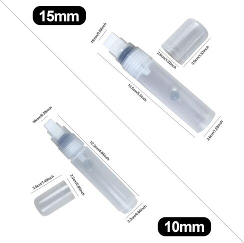 Refillable Paint Markers 2 Pcs/Pack 2mm Fine Tips - Clear Watercolor Brush Pens for Acrylic Permanent Paint Empty Markers for Watercolor Painting, Doodling, and DIY Art in Kuwait