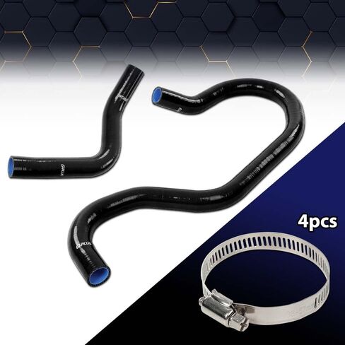 PIT66 Silicone Coolant Radiator Hose Kit Compatible with 1999-2006 Chevy Silverado 1500 2 PCS Upper Lower Radiator Hose Kit Black with Clamps in Kuwait