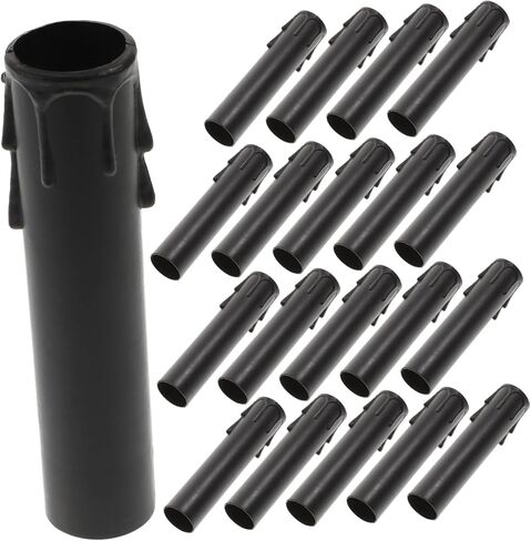 Mikikit 20pcs Candle Sleeves for Chandeliers Waterproof Lamp Replacement Parts Drip Protector Covers Sturdy Plastic for Home Decor in Saudi Arabia
