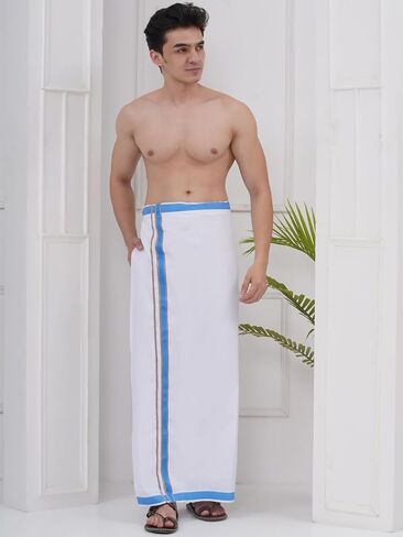 رجال المعادن القطن dhoti مع حدود اللون in Kuwait