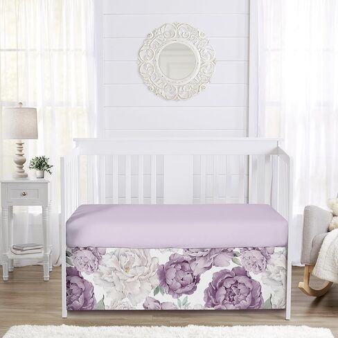 Sweet Jojo Designs Boho Floral Garden Flower Baby Crib Skirt Bed Dust Ruffle Bedskirt for Nursery Sage Green Watercolor Bohemian Floral Farmhouse Wildflower Vintage Shabby Chic White Beige Nature in Saudi Arabia