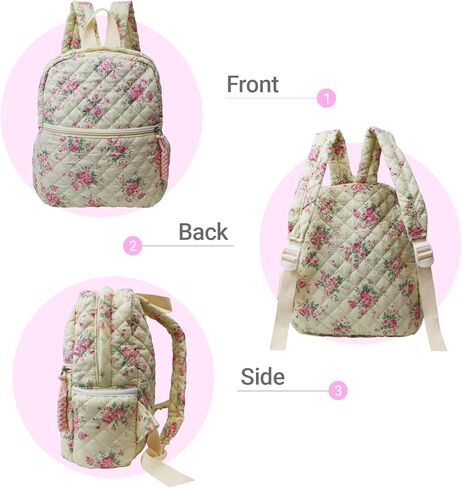 2pcs/ مجموعة محفظة حقيبة الظهر القطنية الصغيرة المبطنة للسيدات ، حقائب الكتف متعددة الجيبات للاستخدام اليومي ، السفر (383/ lightblue) in Kuwait