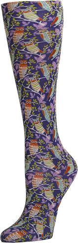 Celeste Stein Moderate Compression Knee High Stockings Wide Calf - Bouquet on Periwinkle in Saudi Arabia