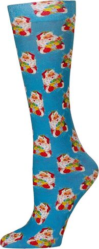 Celeste Stein Moderate Compression Knee High Stockings Wide Calf - Bouquet on Periwinkle in Saudi Arabia