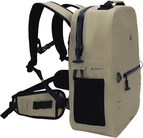 Breakwater Supply™ River Ute Waterproof IP68 Fishing Backpack, Floating TPU Submersible Dry Bag with Padded Hip Belt and Airtight Zippers | 20L (River Ute 20L CORDURA Safari Tan) in Saudi Arabia