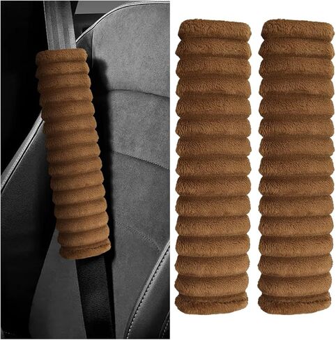 2PCS Car Seat Belt Cover, Safety Soft Shoulder Strap Cover, Harness Seat Belt Pad Protect Neck and Shoulder, Universal for Cars, Trucks, SUVs (Grey) in Saudi Arabia