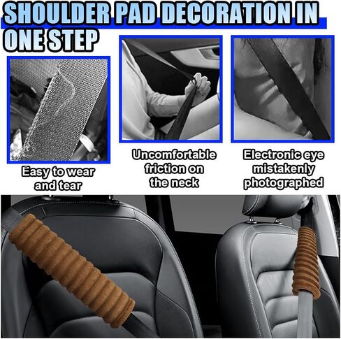 2PCS Car Seat Belt Cover, Safety Soft Shoulder Strap Cover, Harness Seat Belt Pad Protect Neck and Shoulder, Universal for Cars, Trucks, SUVs (Grey) in Saudi Arabia