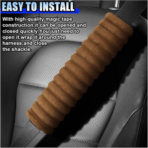 2PCS Car Seat Belt Cover, Safety Soft Shoulder Strap Cover, Harness Seat Belt Pad Protect Neck and Shoulder, Universal for Cars, Trucks, SUVs (Grey) in Saudi Arabia