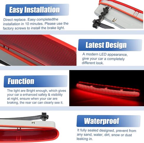X AUTOHAUX High Level Third Rear Brake Stop Light 1C0945097E for Volkswagen Beetle 1.8L A/T GL Hatchback 1999-2003 Red in Saudi Arabia