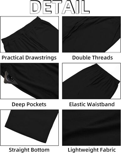 Men's Casual Cotton Linen Pants Elastic Waist Drawstring Summer Beach Lightweight Loose Yoga Linen Trousers Pockets in Saudi Arabia