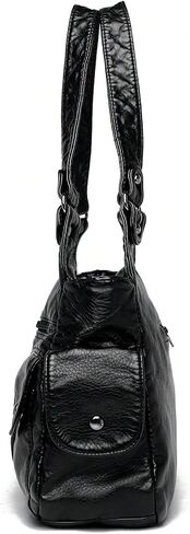 SHENHE Women's Punk Rivet Studded Purse PU Leather Funky Satchel Shoulder Handbag with Multi Pockets in Kuwait