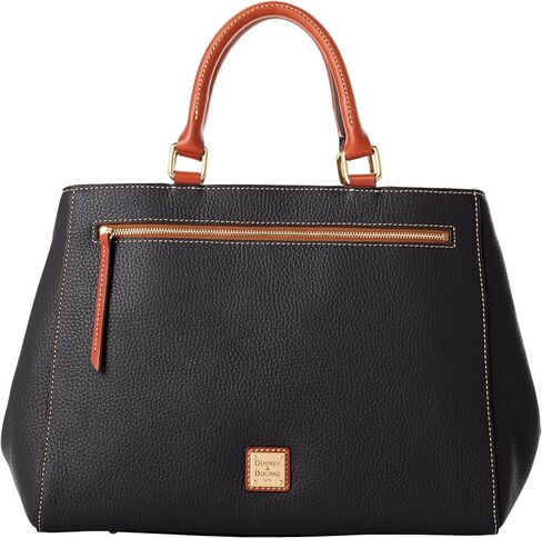 Dooney & Bourke Satchel Bags for Women, Pebble Grain Leather Zip Satchel Handbag with Crossbody Strap in Saudi Arabia