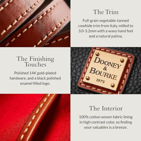 أكياس Dooney & Bourke Satchel للنساء ، حقيبة يد جلدية من الحبوب من جلد الحبوب مع حزام Crossbody in Kuwait