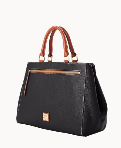 Dooney & Bourke Satchel Bags for Women, Pebble Grain Leather Zip Satchel Handbag with Crossbody Strap in Saudi Arabia