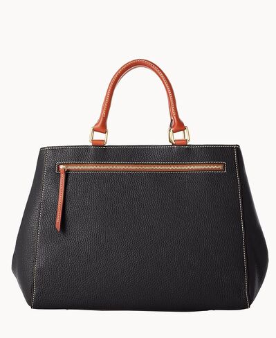 Dooney & Bourke Satchel Bags for Women, Pebble Grain Leather Zip Satchel Handbag with Crossbody Strap in Saudi Arabia