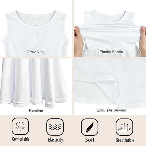 INSTANTARTS Girls Dress Breathable Stretch Tank Swing Midi Dresses Sleeveless Round Neck Summer Skater Dress in Saudi Arabia