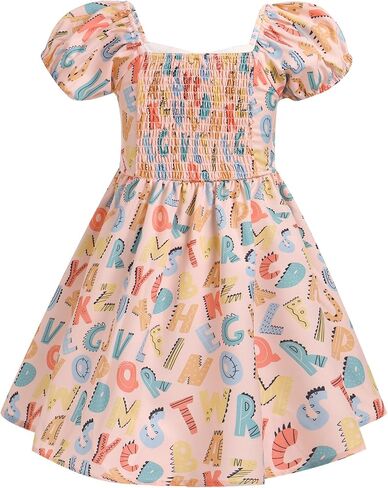 IBTOM CASTLE Back to School Outfits for Girls Flutter Sleeve Kid Kindergarten Ruffle Casual Dress First Day of School Dresses in Saudi Arabia