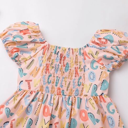 IBTOM CASTLE Back to School Outfits for Girls Flutter Sleeve Kid Kindergarten Ruffle Casual Dress First Day of School Dresses in Saudi Arabia