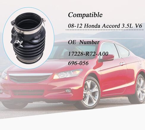 17228-R72-A00 Engine Air Cleaner Intake Hose with Clamps Fit for 2008-2012 Honda Accord 3.5L V6 696-056 in Saudi Arabia