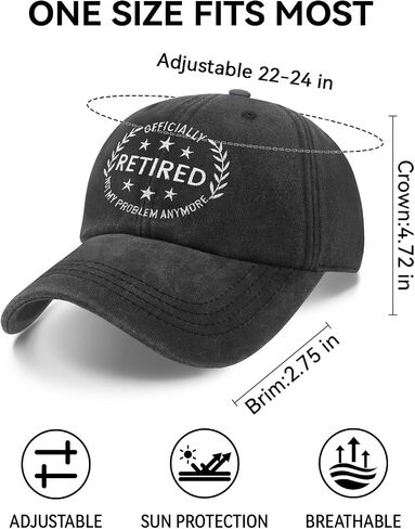 Retirement Gifts for Men Women, Funny Retirement Gifts Ideas, Embroidery Adjustable Cotton Retro Retired Hat in Saudi Arabia