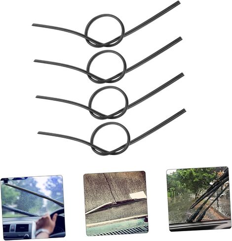 unoymor 4pcs شفرة سيارة ممسحة من غيرها تعبئة شرائط مطاطية للمناسات الزجاجية السهل التركيب توافق متعدد الاستخدامات لنماذج السيارات المطر والمساء in Saudi Arabia