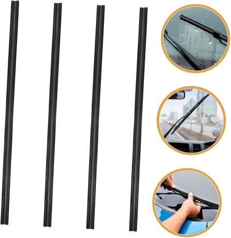 unomor 4pcs الزجاج الأمامي ممسحة مطاطية إدراج شرائط استبدال تعزيز المرونة والتركيب السهل للتركيب لنماذج السيارات المتوافقة in Kuwait
