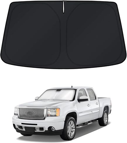 KUST Windshield Sun Shade for Chevrolet Silverado/GMC Sierra 2007-2013 Window Shade Sun Visor Cover Foldable Blocks UV Rays Keep Your Car Cooler in Saudi Arabia