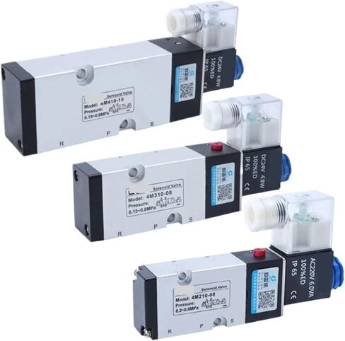 1PCS 4M210-08 4M310-08 4M410-10 صمام الملف اللولبي الكهربائي الهوائي 2 الموضع 3 المنفذ الخامس التحكم في صمام الهواء الكهرومغناطيسي (4M310-10 PC10-03 ، AC24V) in Kuwait
