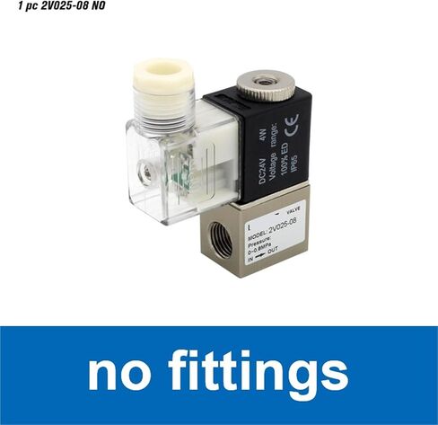 2V025-08 عادةً ما يكون 12 فولت 24V 220V 1/4 "BSP 2 الطريق 2 الموضع الصمام الملف اللولبي 2V025-08 صمام التحكم الهوائي (مع تركيبات 8 مم ، 2V025-08 AC220V) in Kuwait