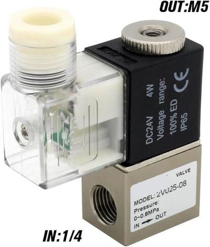 2V025-08 عادةً ما يكون 12 فولت 24V 220V 1/4 "BSP 2 الطريق 2 الموضع الصمام الملف اللولبي 2V025-08 صمام التحكم الهوائي (مع تركيبات 8 مم ، 2V025-08 AC220V) in Kuwait