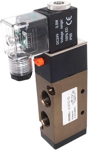 4v310-08 صمامات ملوية لصمامات التحكم في غاز الهواء الصمامات 3/8 "BSP 2 الموضع 5 المنفذ 2/5 Way12V DC 24V DC 110V 220V AC (مع تركيبات 10 مم ، 4V310-08 AC110V) in Kuwait