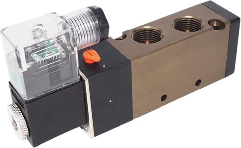 4v310-08 صمامات ملوية لصمامات التحكم في غاز الهواء الصمامات 3/8 "BSP 2 الموضع 5 المنفذ 2/5 Way12V DC 24V DC 110V 220V AC (مع تركيبات 10 مم ، 4V310-08 AC110V) in Kuwait